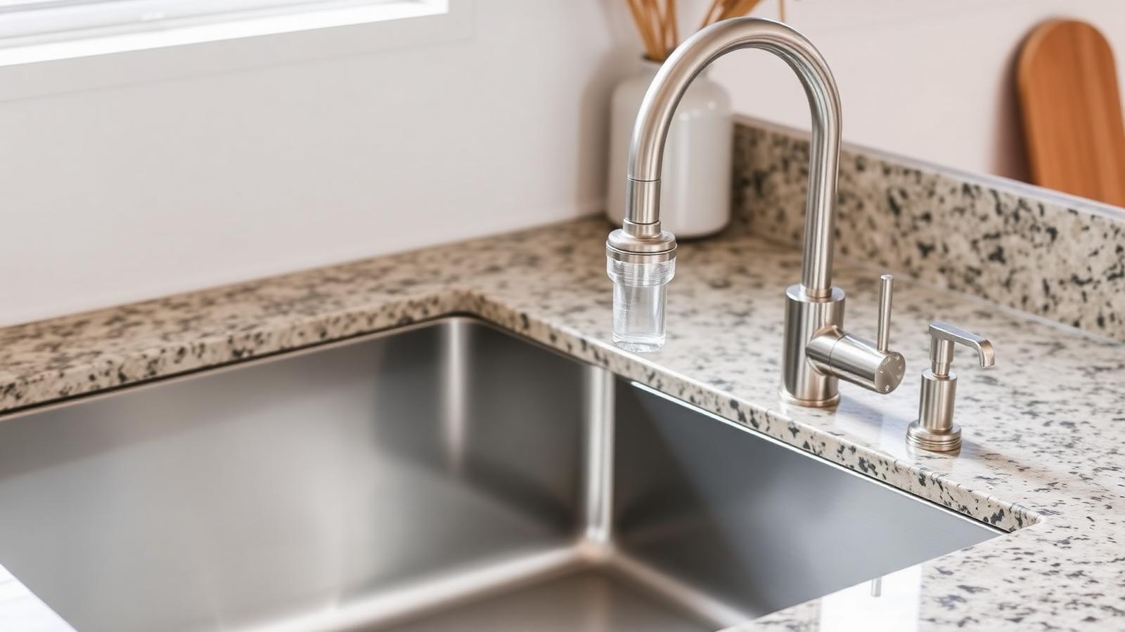 Reverse osmosis system faucet installed at a kitchen sink in Sioux Falls