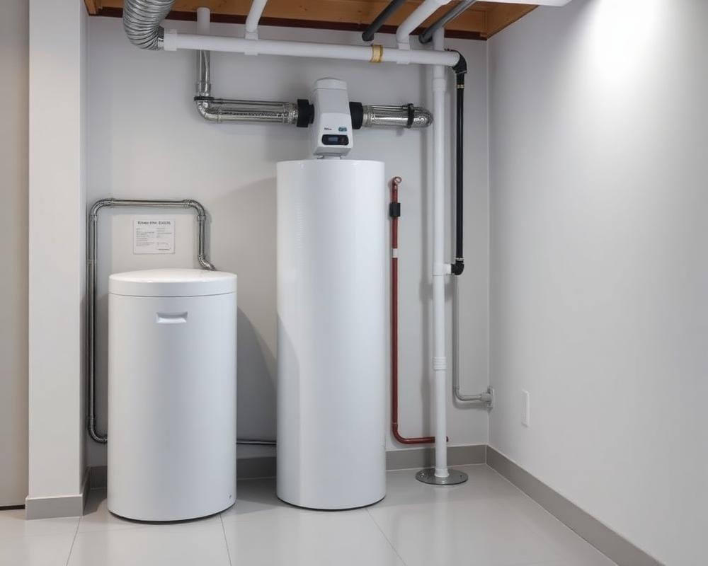 EcoWater whole-home water softener installed in a Sioux Falls basement